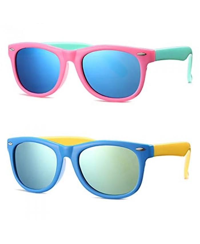 Kids Sunglasses for Boys Girls Age 2-8 Polarized TPEE Flexible Frame Toddler Sunglasses 100% UV Protection