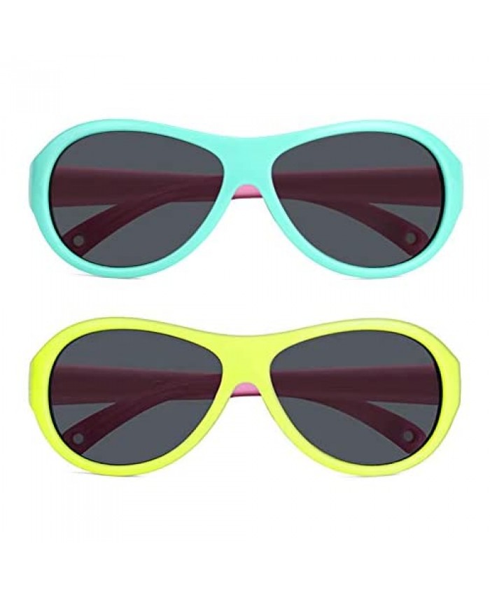 LUCDASPI Kids Polarized Sunglasses TPEE Rubber Flexible For Boys Girls 3-12 Sport Travel 100% UV Protection