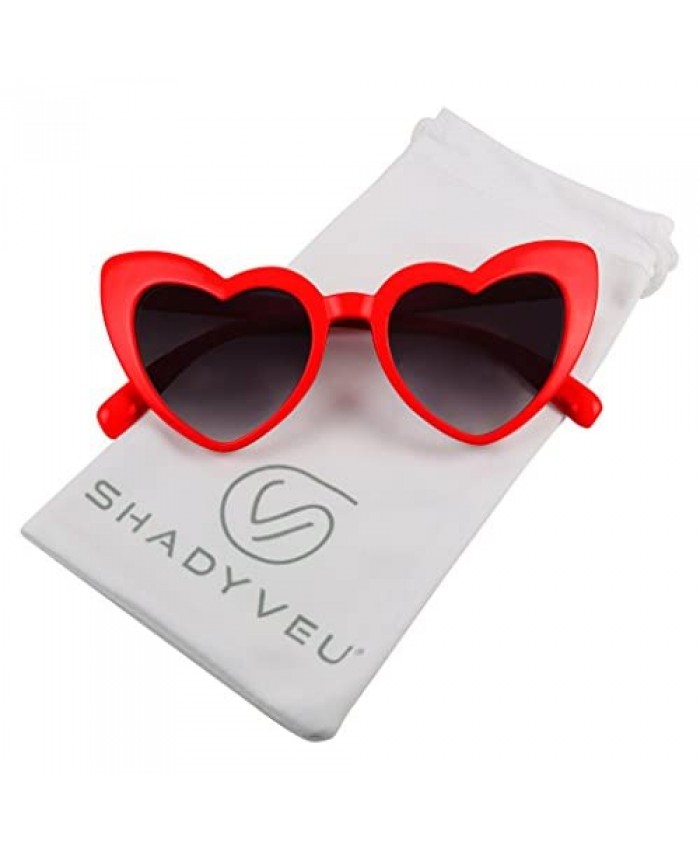ShadyVEU Trendy Heart Shaped Love Colorful Baby Girl Toddler Ages 2-6 Yrs. Oversize Kids Sunglasses