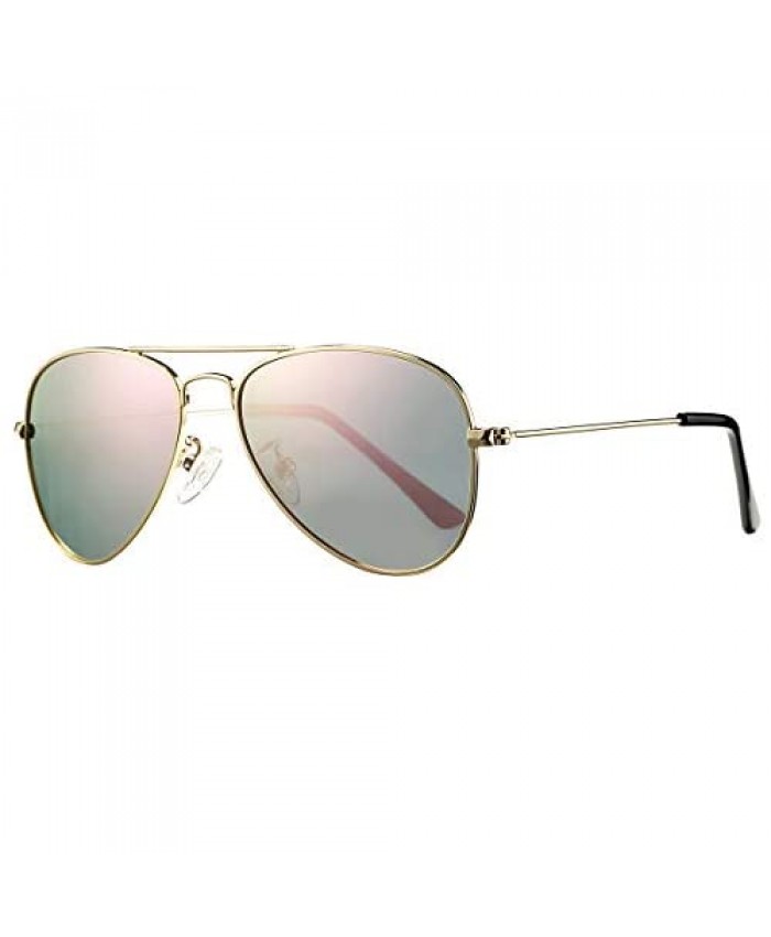 Small Polarized Aviator Sunglasses for Kids Boys Girls Lightweight Metal Frame Age 2 – 10