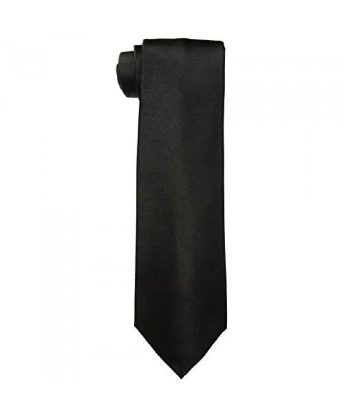 100% Silk Extra Long Premium Tie for Big and Tall Men - Solid Color Mens Necktie - Wedding Tie - 63” XL or 70” XXL