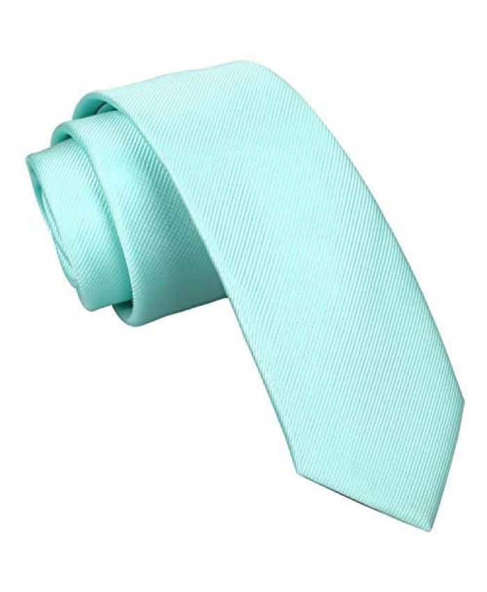 Alizeal Men's 2.4 Solid Color/ Skull Patterned Casual Skinny Neckties