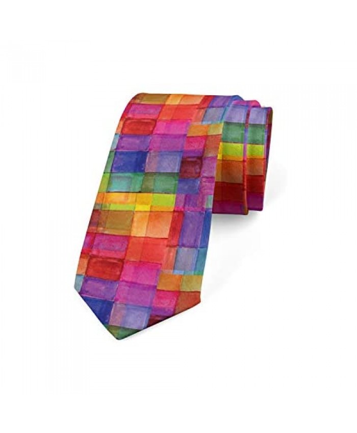 Ambesonne Multicolor Modern Men's Tie