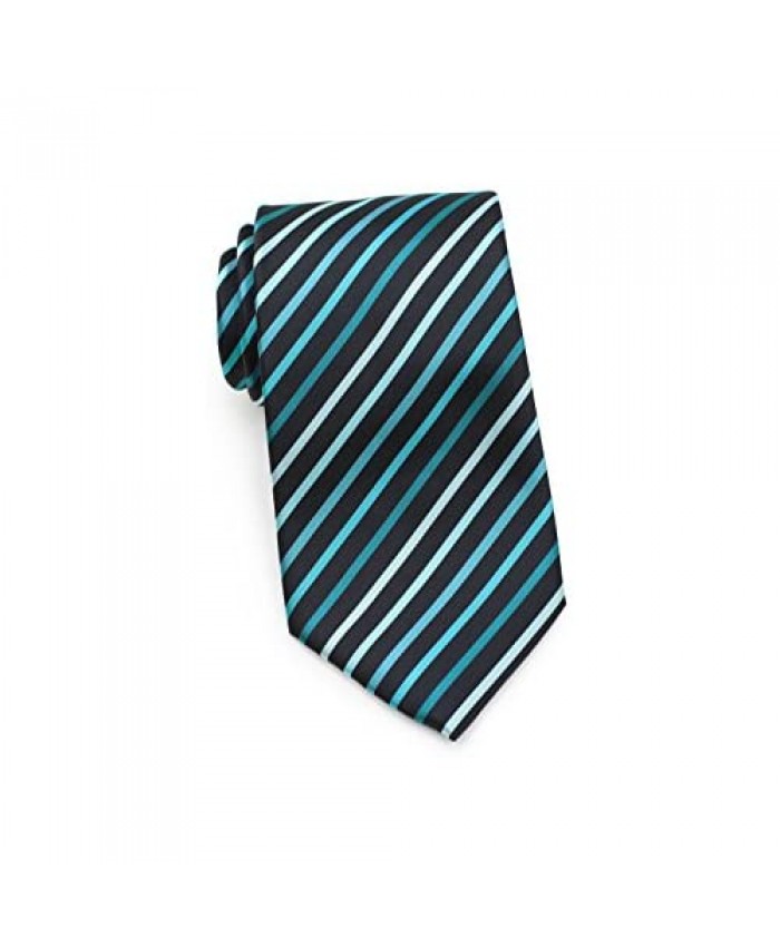 Bows-N-Ties Men's Necktie Stripe Multi-color Microfiber Satin Tie 3.25 Inches