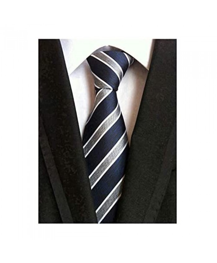 Classic Checks Striped Slim Tie Formal Business Jacquard Woven Necktie for Mens