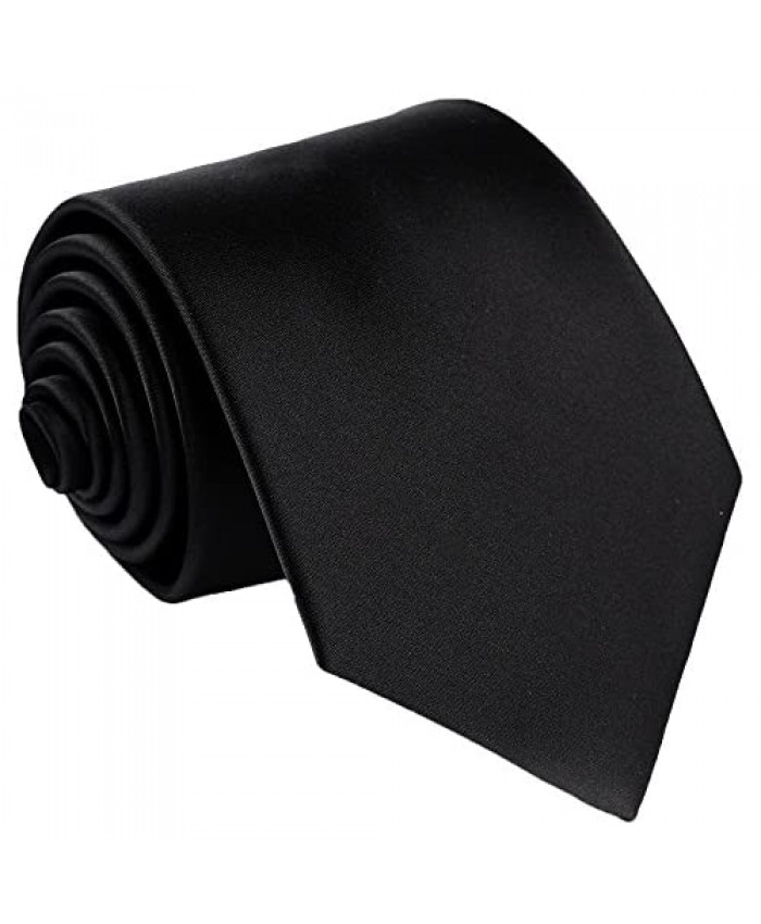 Fortunatever Mens Solid Color Extra Long Neckties Hademade Ties For Men With Multiple Colors+Gift Box