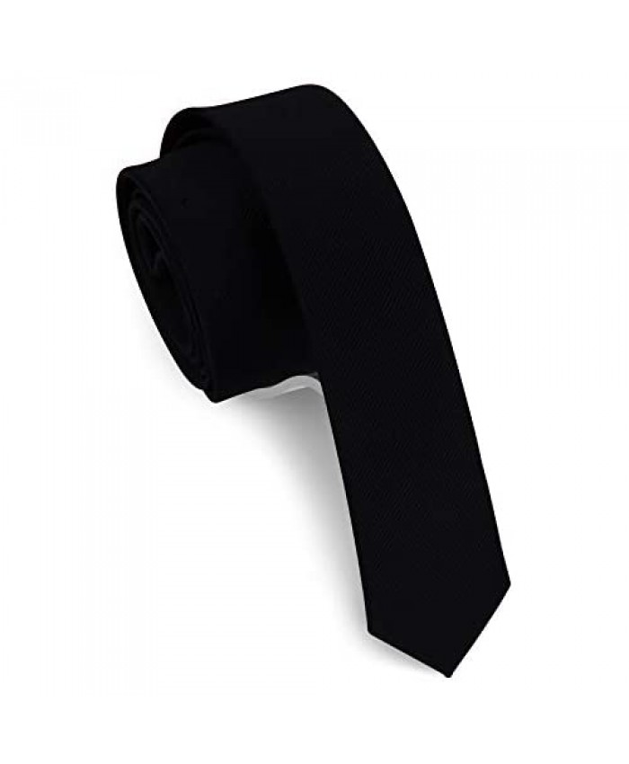 GUSLESON Fashion 1.58（4cm）Solid Color Skinny Tie Slim Necktie For Men + Gift Box