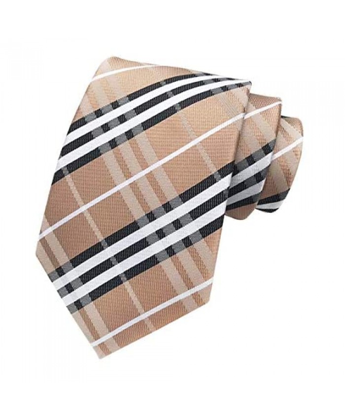 MENDENG Woven Classic Check Business Tie Men's Party Necktie Formal Plaid Ties