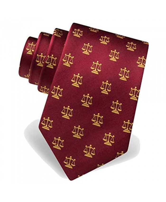 Men's 100% Silk Legal Scales of Justice Lawyer Law Tie Necktie