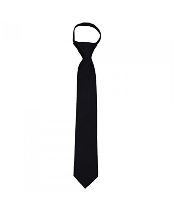 Mens Designer Solid Color Tuxedo Formal Zipper Necktie