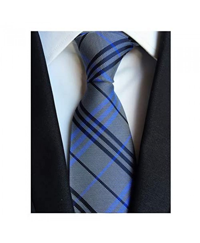 Men's Gingham Check Stripe Ties Pattern Business Formal Designer Neckties 3.15"
