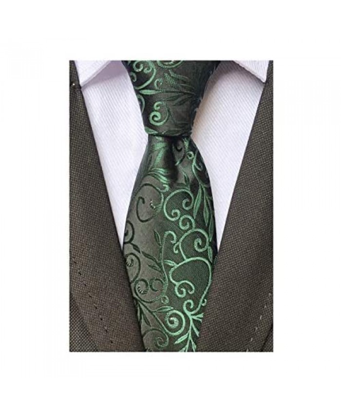 Mens Novelty Floral Wedding Tie Jacquard Woven Luxury Pattern Slim Necktie 3.15