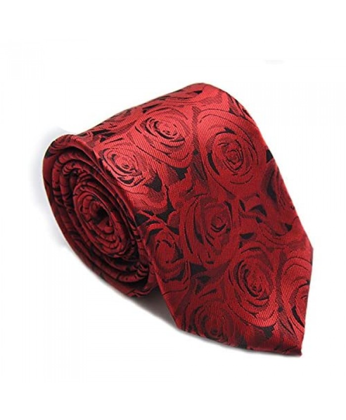 Men's Silk Tie Floral Necktie Great for Wedding Formal Necktie Gift