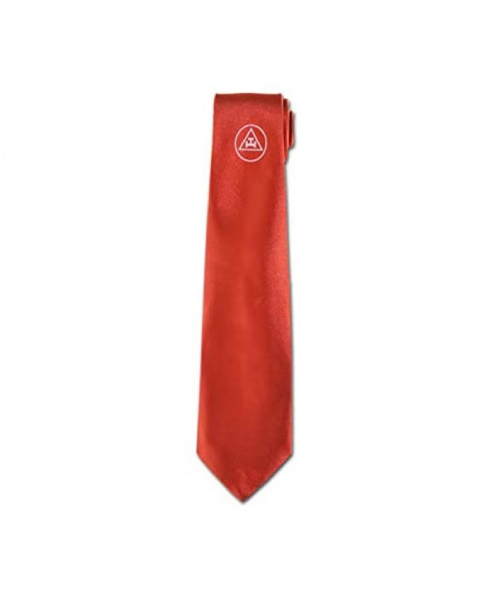 Royal Arch Triple Tau Satin Masonic Neck Tie - [Red & White]