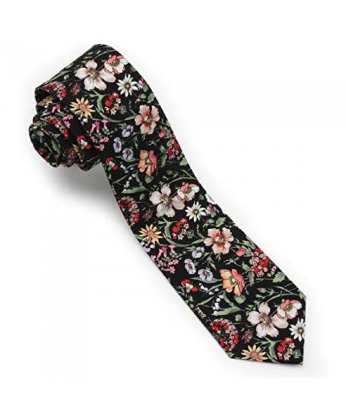 Ruth&Boaz Men's Handmade Skinny Floral Printed Necktie