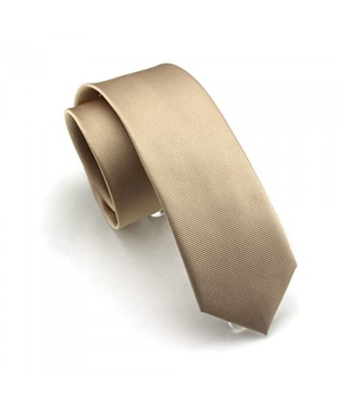 Solid Color Slim Ties Pure Color Necktie Mens Ties 2.4'' (6cm)+ Gift Box