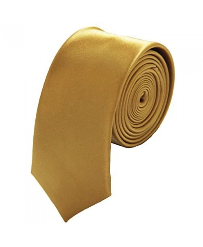 Soophen Mens Solid Color 2 Skinny Tie