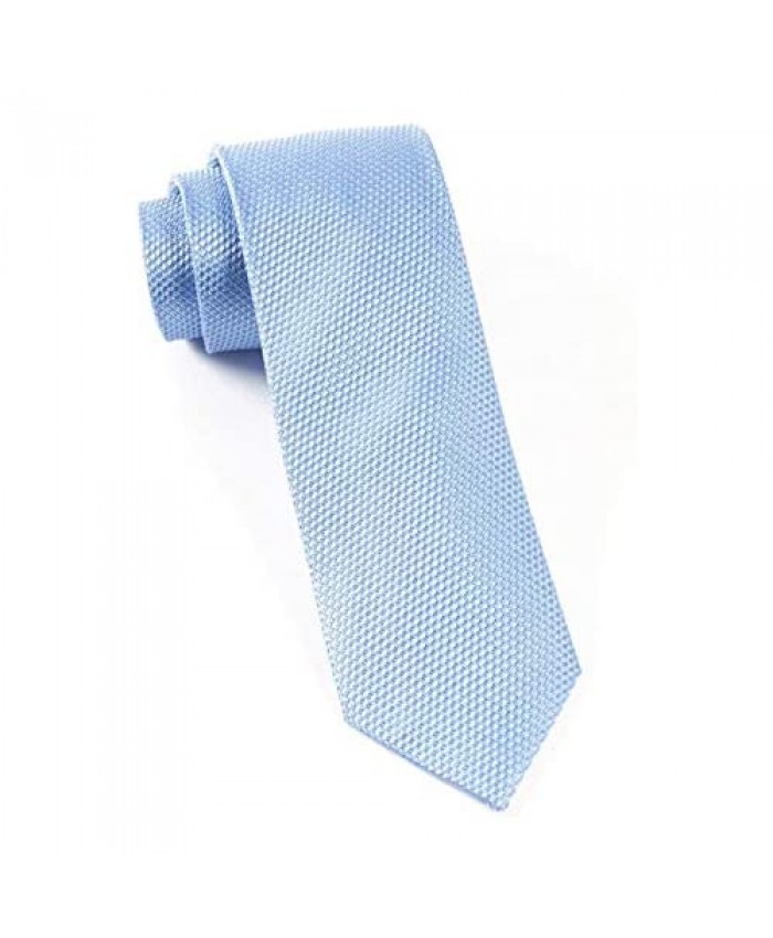 The Tie Bar 100% Woven Silk Light Blue Solid Textured 2 1/2 Inch Skinny Tie